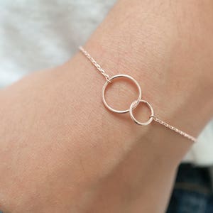 Two Entwined Tiny Circles Bracelet 16k pink gold fill