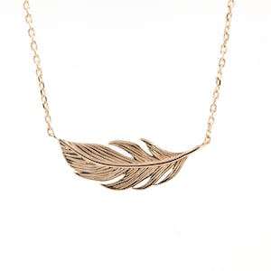 Feather necklace in silver or gold fill