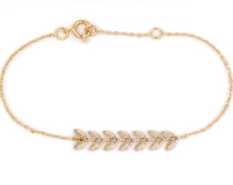 Fishbone bracelet, fishbone chain, friendship bracelet - Gold fill