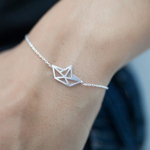 Bracciale a barca origami placcato oro o argento