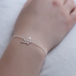 Origami Crane Bracelet Gold Fill or Silver image 4