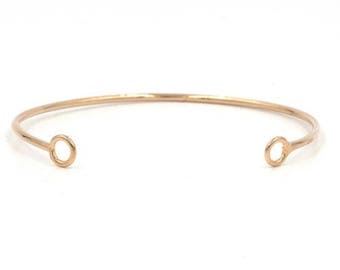 Open Cuff Bracelet Gold Fill featuring two circles