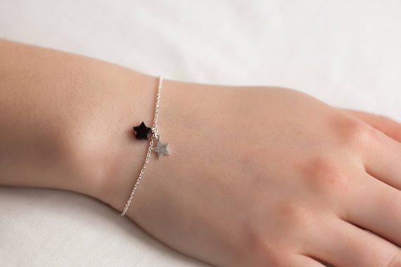 2 Star Bracelet in Solid Silver - Etsy 2 Star Bracelet in Solid Silver - Etsy