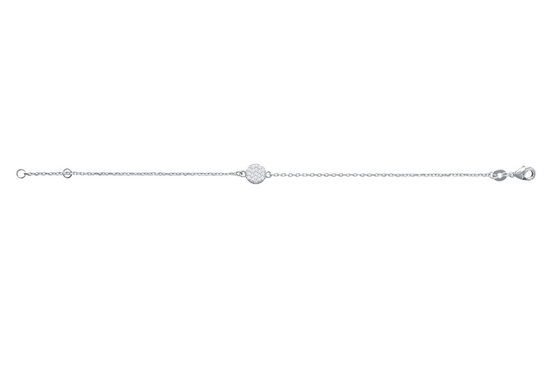 CD 26S PAVE LOGO RED CRYSTAL BRACELET IN SILVER TONE METAL 631790