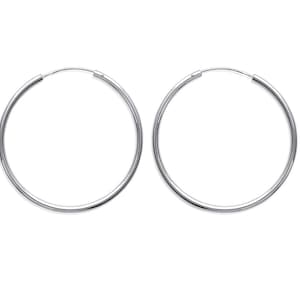 Créoles simples en argent - Créoles minimalistes argent - Créoles en argent véritable