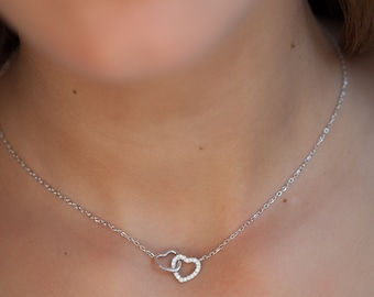 [wingbling]I-DELミンニ着用☆925Silver☆Delina Heart Necklace Necklace Pendant Heart Zirconia Pink 0 9/32in Silver