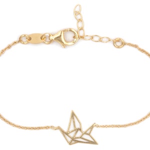 Origami Crane Bracelet Gold Fill or Silver image 3