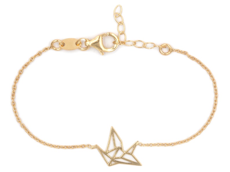 Origami Crane Bracelet Gold Fill or Silver image 3