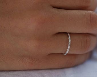 Choose a color - Rose gold, yellow gold or silver, Stackable Ring, CZ Band Ring, tiny ring, wedding ring, midi ring, engagement,wedding