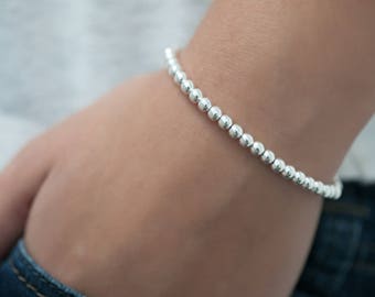 Bracelet perles d'argent