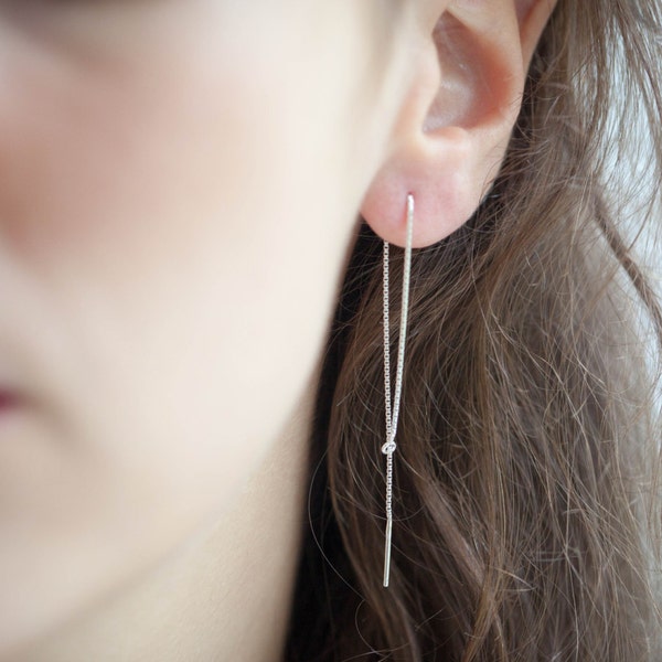 Versatile threader chain earrings in Silver or Gold fill - Wire Earrings - Chain earrings