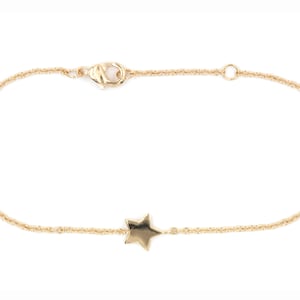 Tiny Silver Star Bracelet in Sterling Silver or 16k gold plated