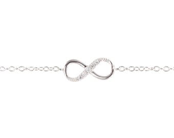 Infinity Bracelet - Forever Love - Bridesmaid Gift- Sterling Silver