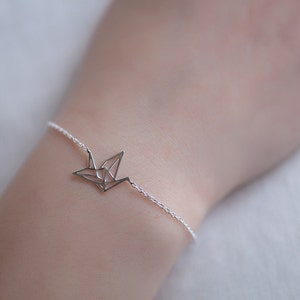 Origami Crane Bracelet Gold Fill or Silver image 2