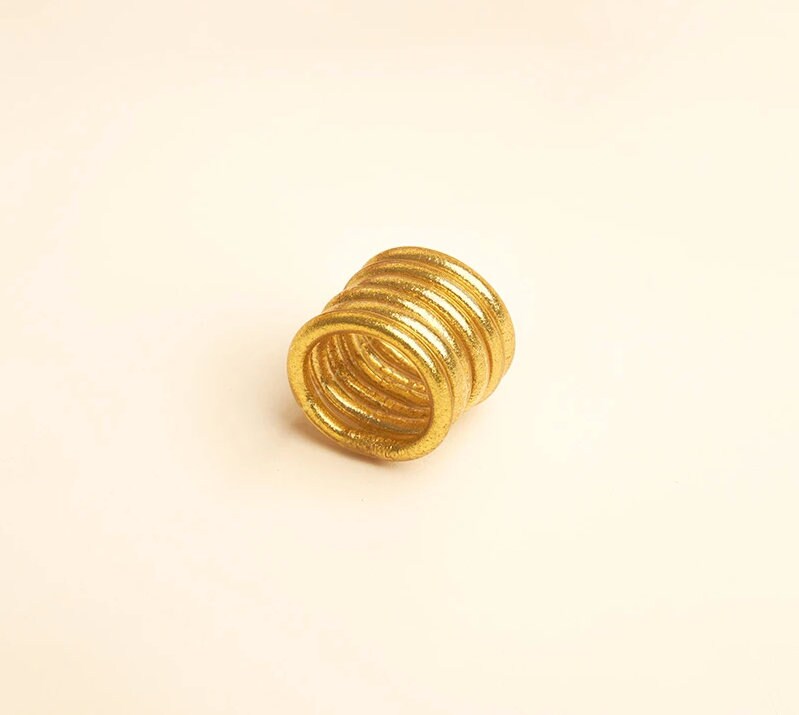 Lucky golden Buddhist ring