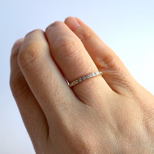 Diamond 14K Yellow Gold Band, Engagement Ring, Wedding Band, Stacking Ring, 14K Yellow Gold image 3