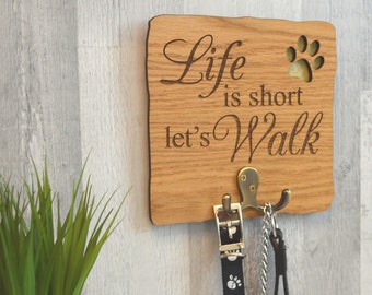 Gancio per guinzaglio personalizzato in legno per cani - Gancio per guinzaglio con impronta di zampa