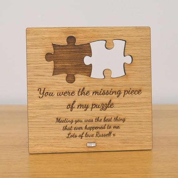 You Were The Missing Piece Of My Puzzle Cute Jigsaw Valentines Love Plaque Sign