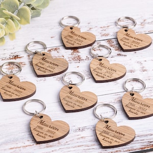 Personalised Wooden Heart Funeral Keepsake Favours image 1