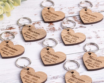 Gepersonaliseerde houten hart - uitvaartbedankjes