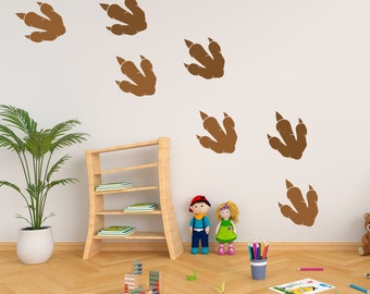 Realistic Dinosaur Footprint Wall Stencils Stencil Childrens Bedroom Nursery