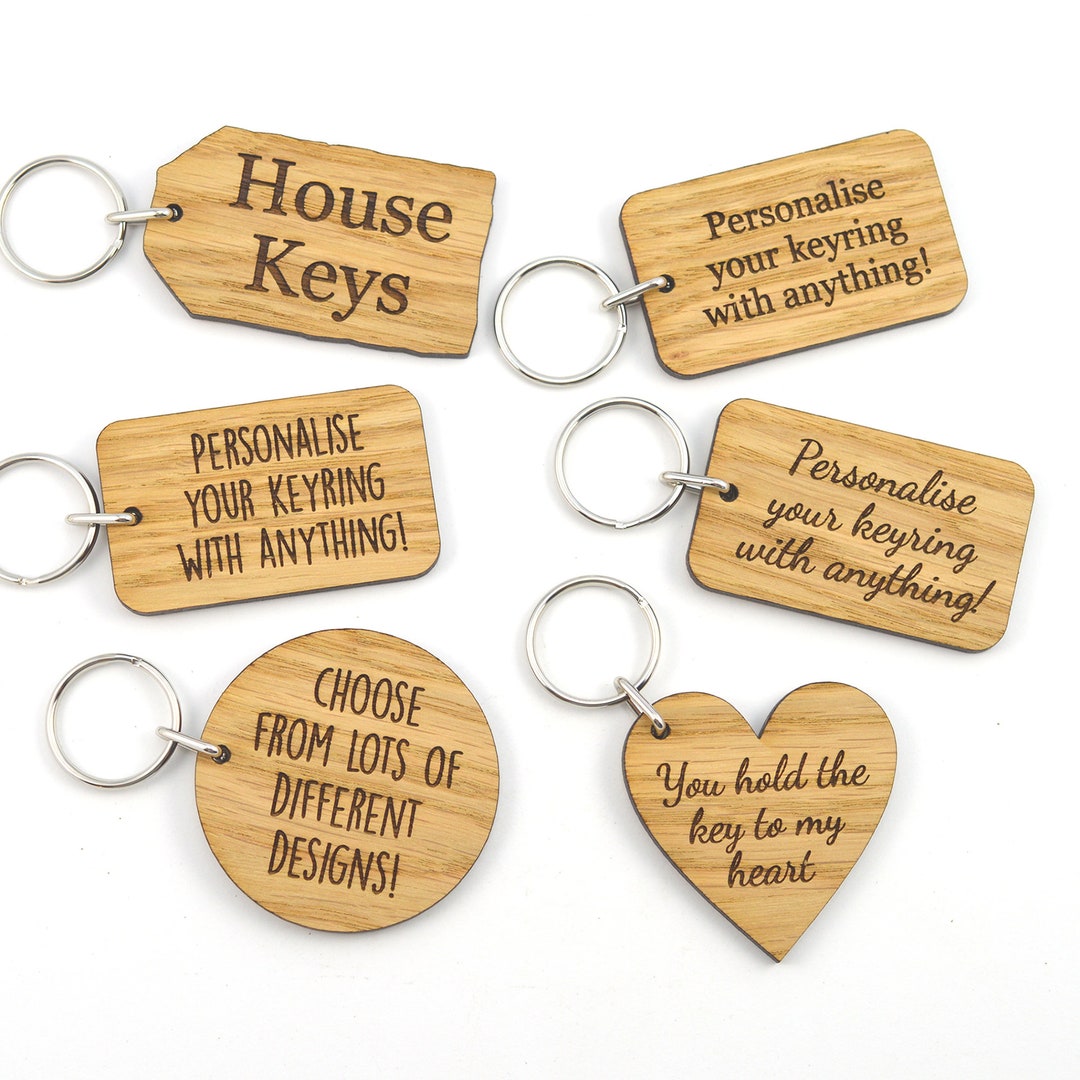 Personalised Wooden Keyrings Wholesale Bulk Promotional Logo Wedding Corporate Business Etsy UK