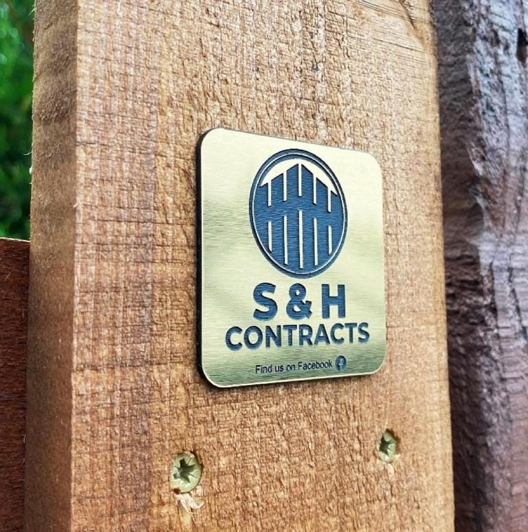 Custom Metal Fence Plaques With Logo - Fencing Company Sign - Made From ...