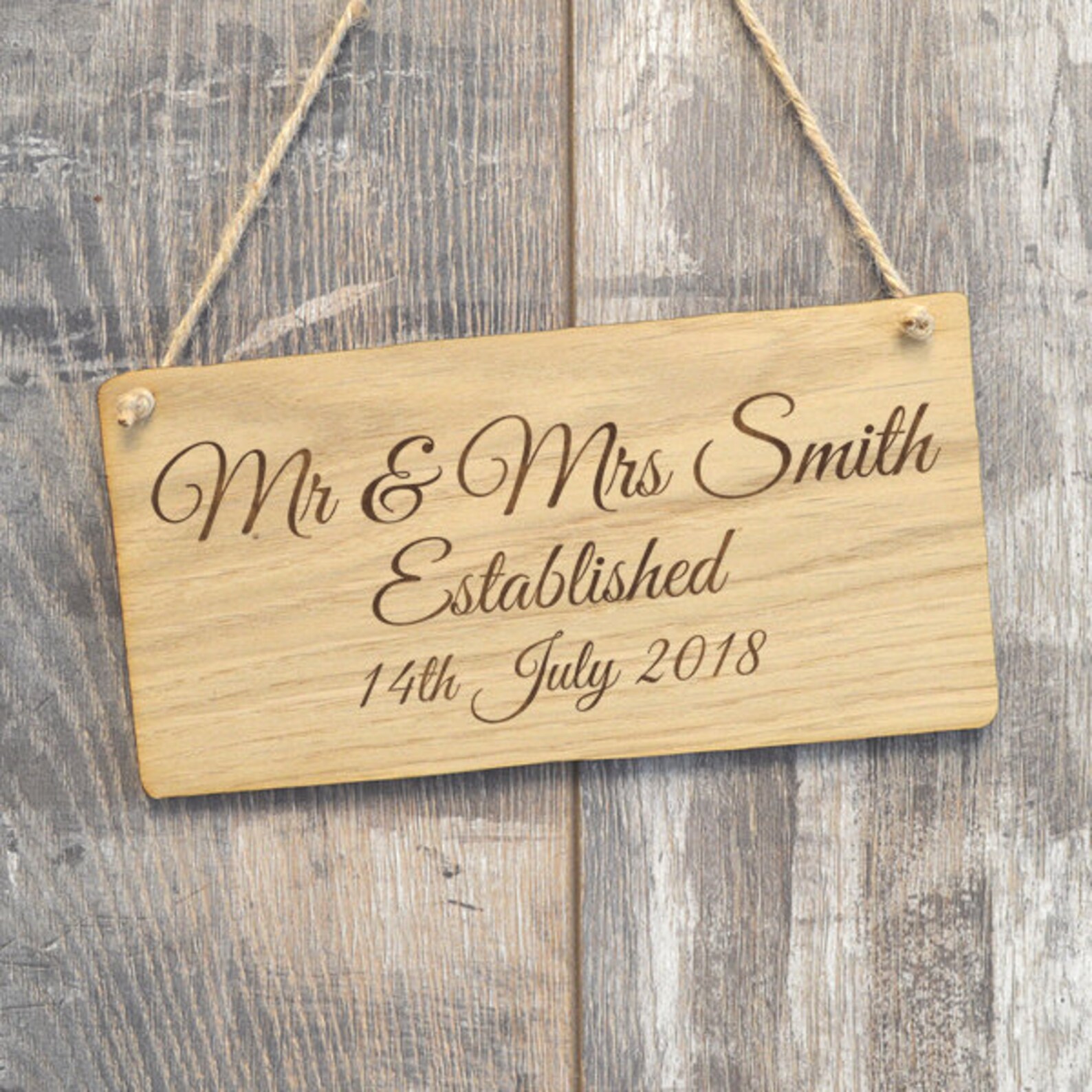 Wooden Mr & Mrs Personalised Wedding Gift Plaque Sign Names Etsy