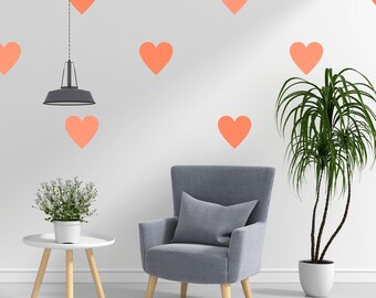 Love Heart Shape Wall Stencil - Hearts Shaped Stencils Wall Art Livingroom Bedroom Idea