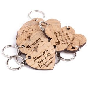 Personalised Wooden Heart Funeral Keepsake Favours image 3