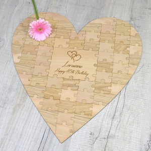 Personalisiertes Geburtstagsgeschenk Gästebuch Idee - Personalisiertes PuzzleStück Herz Gästebuch Geschenk