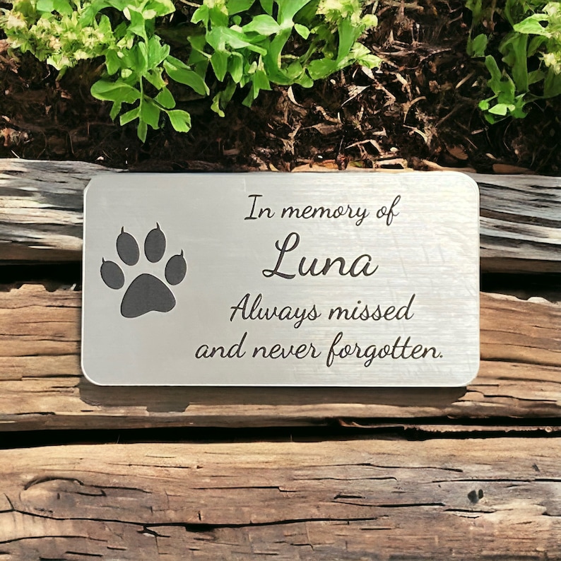 Cat Memorial Metal Plaque in Gold Brass Silver Copper - Made From Flexible Compound Material