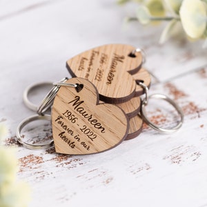 Personalised Wooden Heart Funeral Keepsake Favours image 2