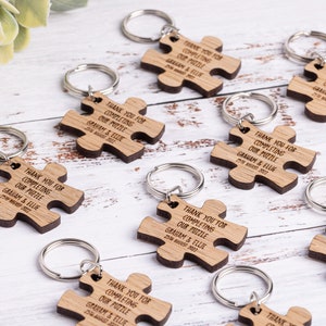 Personalised Wedding Favours, Personalized Wedding Favors - Jigsaw Keyrings