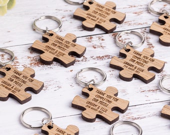 Personalised Wedding Favours, Personalized Wedding Favors - Jigsaw Keyrings