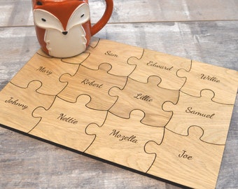 4pc Puzzle Shaped Kitchen Wooden Coasters for Drinks, Beverages