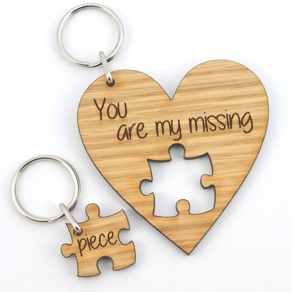 Couple Gifts for Him and Her, You're My Missing Piece You Fit Me Perfectly  Keychains Set of 2, Birthday Gift for Wife Husband Boyfriend Girlfriend