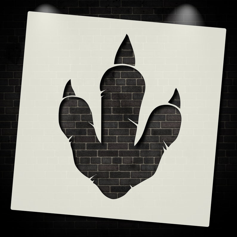 Realistic Dinosaur Footprint Wall Stencils Stencil Childrens Etsy