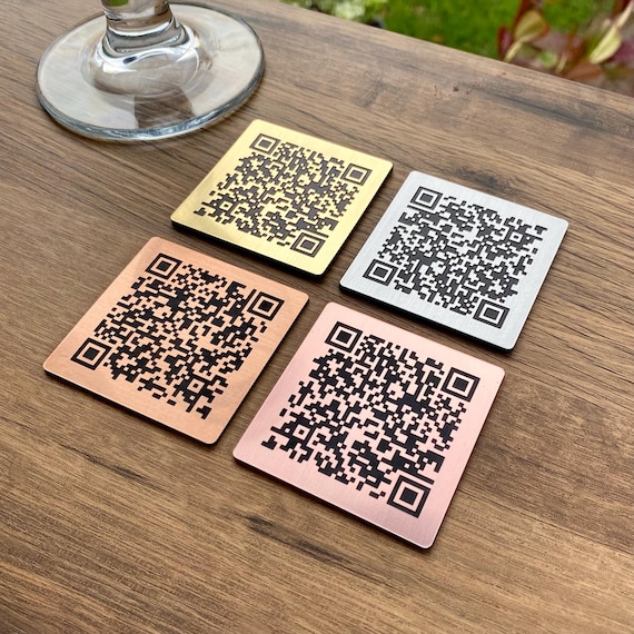 Bulk Metal QR Code Stickers - Adhesive Outdoor Sign Plaque - Made From Flexible Compound Material