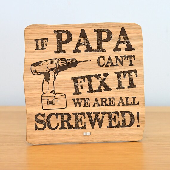 If Grandad Can/'t Fix It We/'re All Screwed Funny Wooden Keyring Gift Keychain