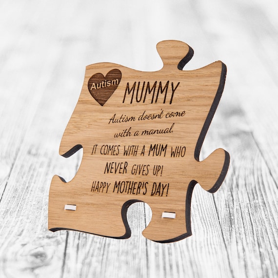 Autismo Día de las Madres Letrero regalo regalo para mamá momia