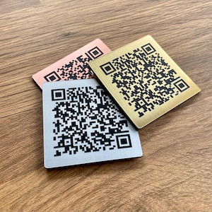 Bulk Metal QR Code Stickers - Adhesive Outdoor Sign Plaque - Made From Flexible Compound Material