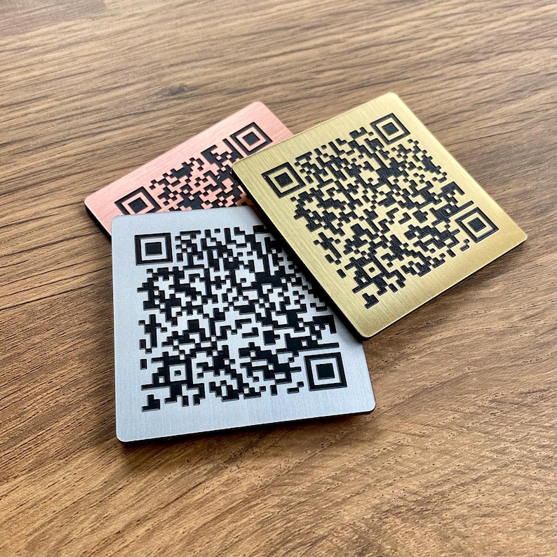 Bulk Metal QR Code Stickers - Adhesive Outdoor Sign Plaque - Made From Flexible Compound Material