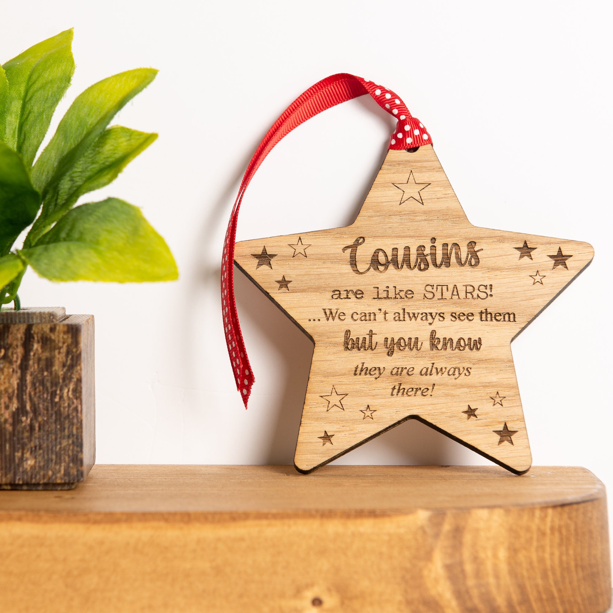 Targa Cuore Cousins Are Like Stars - Regalo Per Cugini - Design Rustico Con Stelle - Ricordo Affettuoso - Foto 5