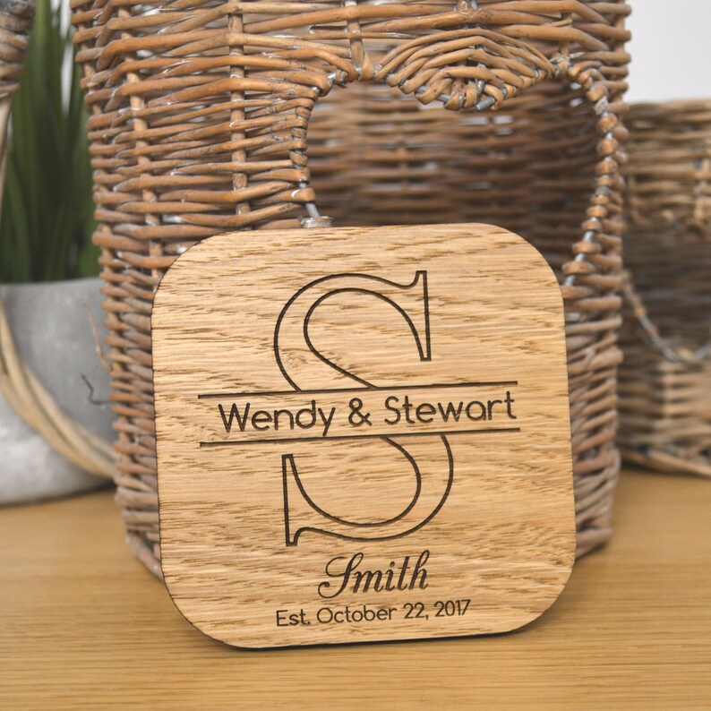 Personalised Mr & Mrs Initials Wedding Coasters Rustic Wooden Etsy