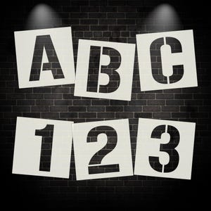 Large Letter & Number Stencils - UPPERCASE and Lowercase A-Z 0-9, Reusable Alphabet for Walls Windows Signs, Painting, Crafts, Graffiti