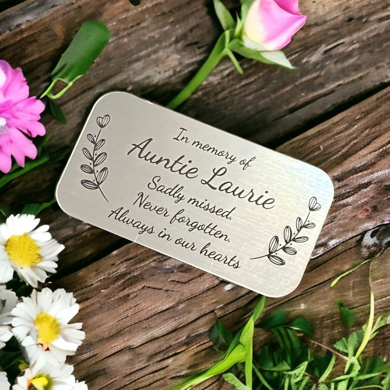 Personalised Memorial Plaque for Bench or Grave Marker - Engraved Metal Finish Sign