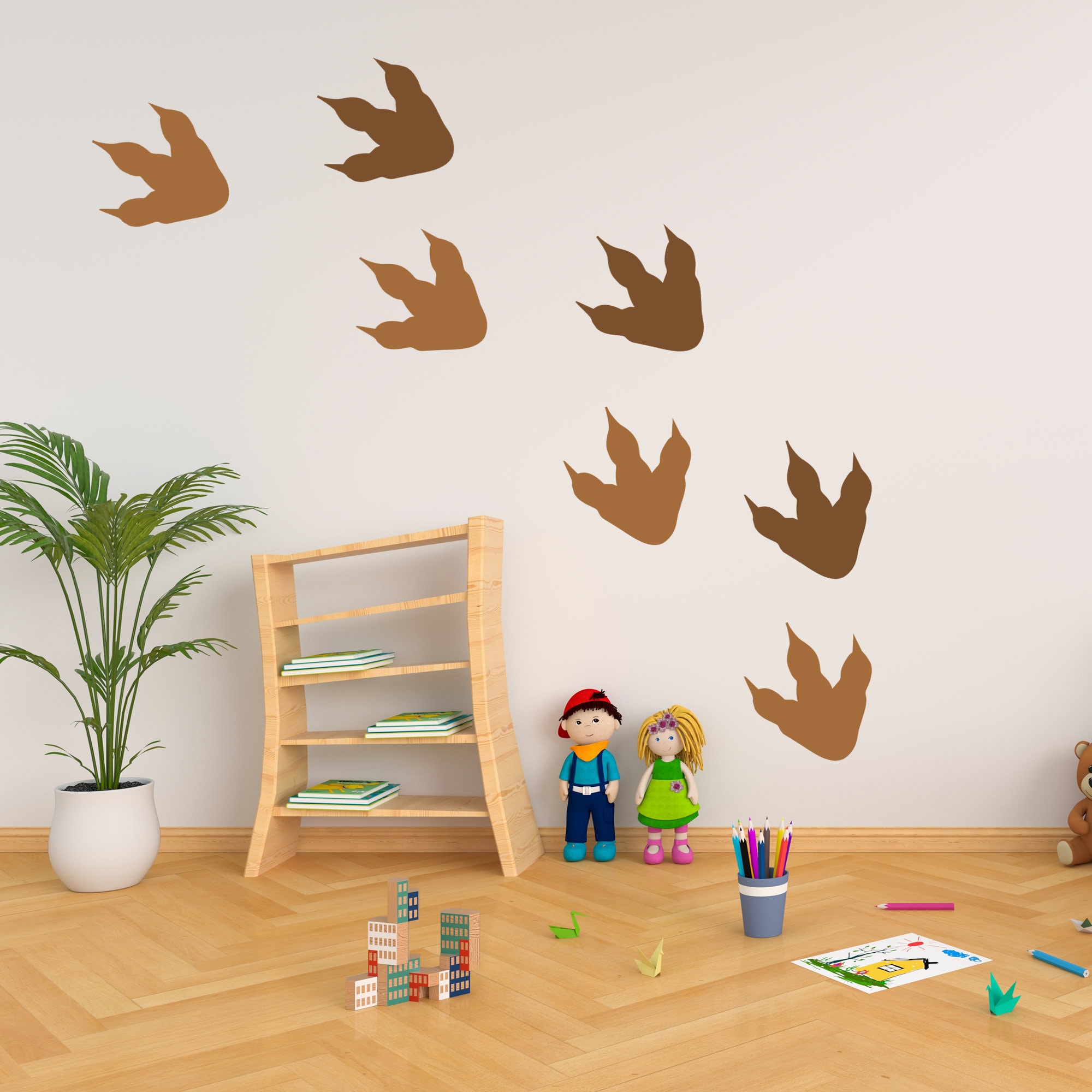 Simple Dinosaur Footprint Wall Stencils Stencil for Etsy UK