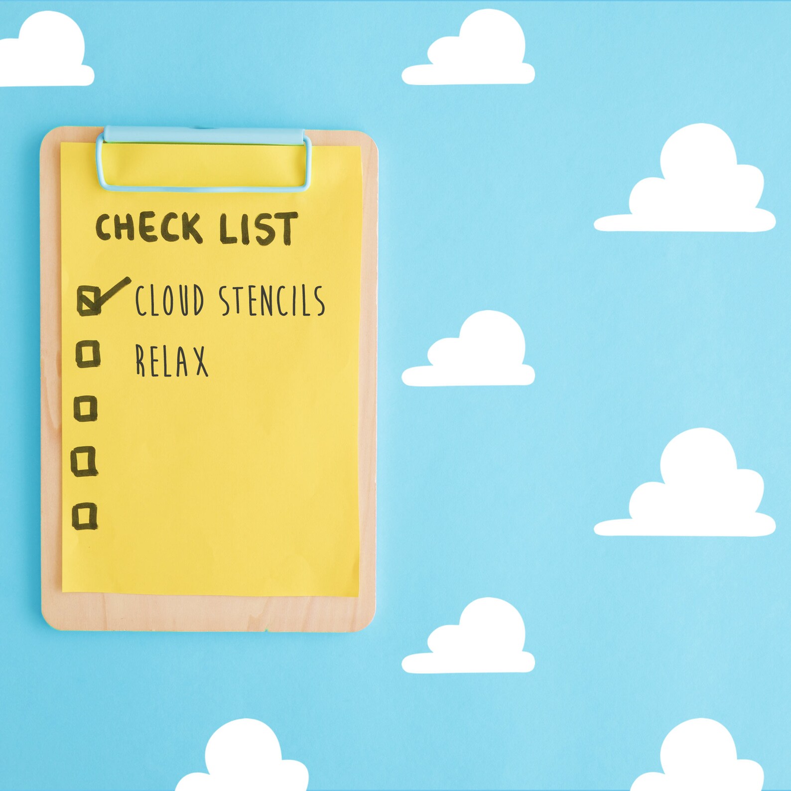 Large Cloud Wall Stencils SET Toy Room Story Book Stencil Etsy