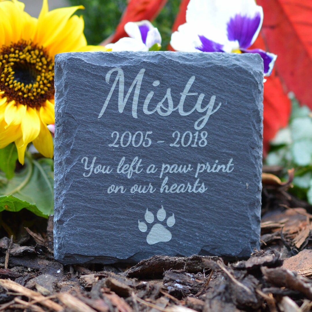 Square Gravestone for Pet Cat Personalised Memorial Plaque Cats Grave